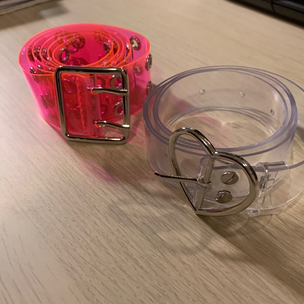 set of 2 transparent belts